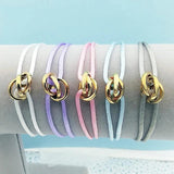 Stainless Steel Triple Ribbon Lace-Up Bracelet