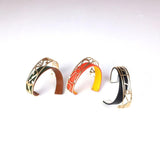 Retro PU Leather Bracelet for Women Hollow Metal Bangles