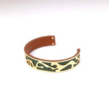 Retro PU Leather Bracelet for Women Hollow Metal Bangles