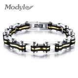 Stainless Steel Silicone Biker Bracelet Men Jewelry