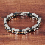 Stainless Steel Silicone Biker Bracelet Men Jewelry