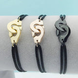 Rose Stainless Steel Handcuff Rope Bracelet Menottes Bijoux Corde Bracelet