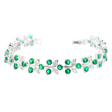 Green Stones 925 Stamp Dubai Bracelet Women Wedding Birthday Jewelry