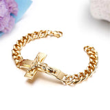 Men Stainless Steel Cross Charm Cuff Bangle Bracelet