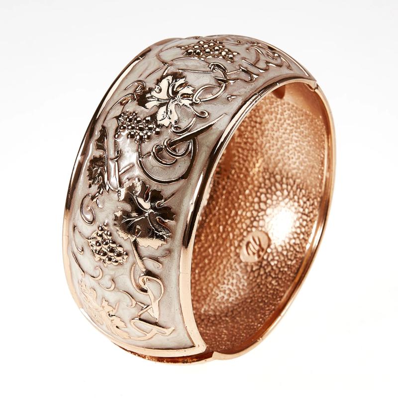 Hand-Painted High Polish Bangle Wide Classic Jewelry Bracelet
