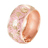 Hand-Painted High Polish Bangle Wide Classic Jewelry Bracelet