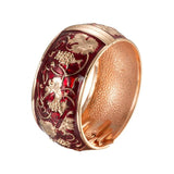 Hand-Painted High Polish Bangle Wide Classic Jewelry Bracelet