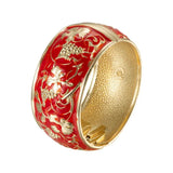 Hand-Painted High Polish Bangle Wide Classic Jewelry Bracelet