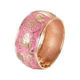 Hand-Painted High Polish Bangle Wide Classic Jewelry Bracelet
