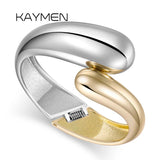 KAYMEN Teardrop Cuff Bangle Chunky Bracelet