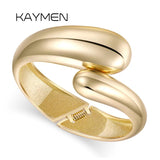 KAYMEN Teardrop Cuff Bangle Chunky Bracelet