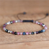 Boho Tourmaline Beads Tibetan Bracelet Yoga Adjustable Gemstones Dainty Jewelry