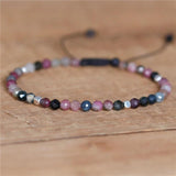 Boho Tourmaline Beads Tibetan Bracelet Yoga Adjustable Gemstones Dainty Jewelry