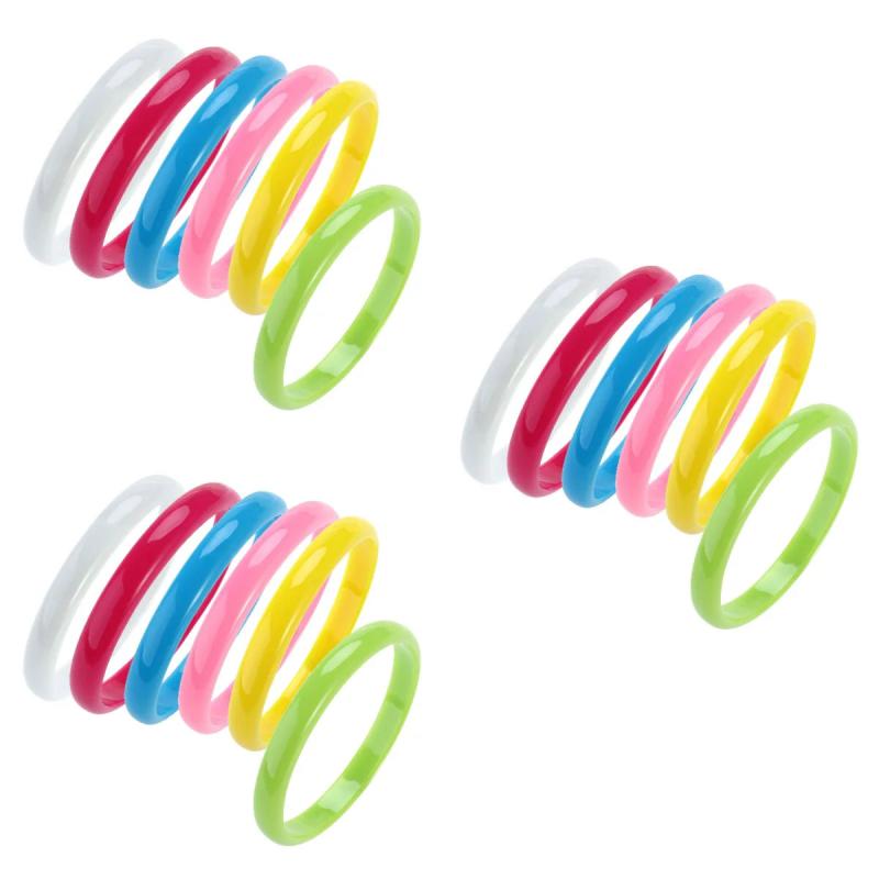18 pcs Colorful Loop Bracelet Plastic Bangle Bracelets for Children
