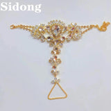 Crystal Zircon Rhinestone Chain Ring Bracelet Combo