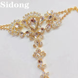 Crystal Zircon Rhinestone Chain Ring Bracelet Combo