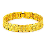 24K Plated 16MM 8 Inch Men's Hip Hop Bracelet Jewelry Gift