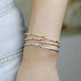 Red Green 3 Colors Micro Pave CZ Snake Bangle Bracelet