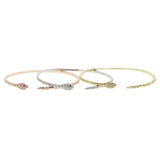 Red Green 3 Colors Micro Pave CZ Snake Bangle Bracelet