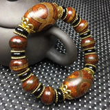 Ethnic Style Tibetan Old Agate Dzi Bead Bracelet