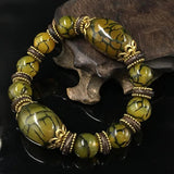 Ethnic Style Tibetan Old Agate Dzi Bead Bracelet