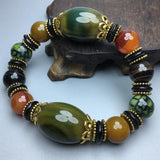 Ethnic Style Tibetan Old Agate Dzi Bead Bracelet