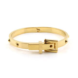 Punk Stainless Steel Belt Buckle Cuff Bangle Charm Bracelet