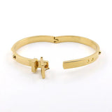 Punk Stainless Steel Belt Buckle Cuff Bangle Charm Bracelet