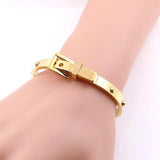 Punk Stainless Steel Belt Buckle Cuff Bangle Charm Bracelet