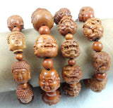 Hand-carved Buddha Wooden Beaded Bracelet Crafts