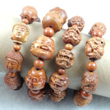 Hand-carved Buddha Wooden Beaded Bracelet Crafts