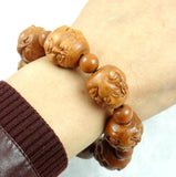 Hand-carved Buddha Wooden Beaded Bracelet Crafts