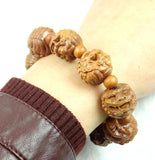 Hand-carved Buddha Wooden Beaded Bracelet Crafts