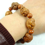 Hand-carved Buddha Wooden Beaded Bracelet Crafts