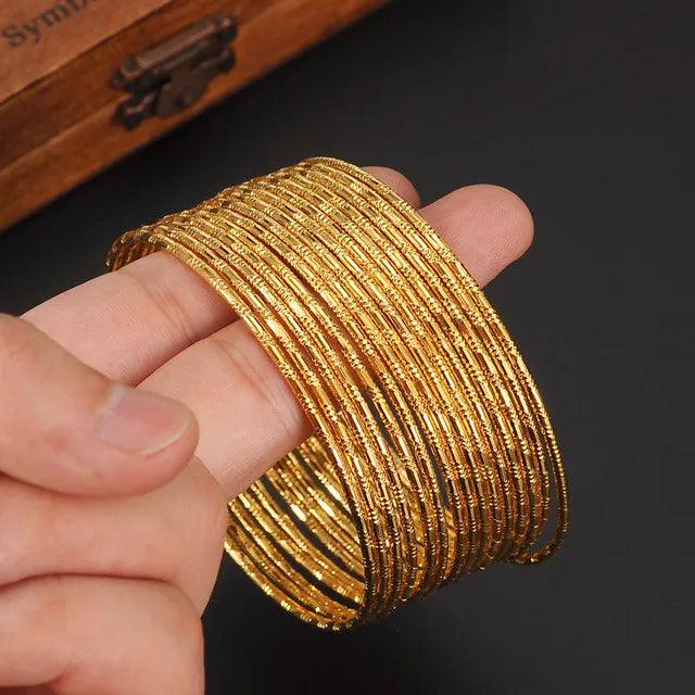 15pcs Ethiopian Bangle Bracelet Dubai Jewelry Big Circle Bangles
