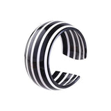 Colorful Resin Stripe Rainbow Cuff Bracelet for Women