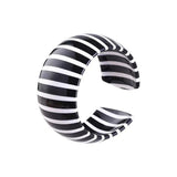 Colorful Resin Stripe Rainbow Cuff Bracelet for Women