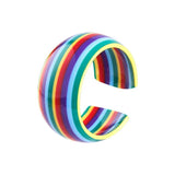 Colorful Resin Stripe Rainbow Cuff Bracelet for Women