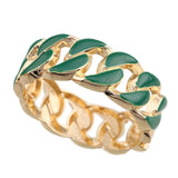 Colorful Enamel Statement Plated Bracelet Cuff Bangle for Women Girls