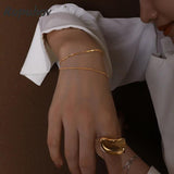 Ropuhov 925 Silver European Jewelry Double Blade Chain Bracelet