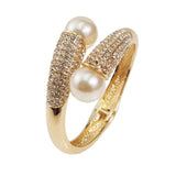 Alloy Cuff Bracelets Charm Pearls Bangles For Women Jewelry
