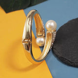 Alloy Cuff Bracelets Charm Pearls Bangles For Women Jewelry