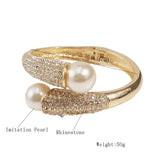 Alloy Cuff Bracelets Charm Pearls Bangles For Women Jewelry