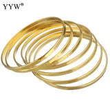 7pcs Stainless Steel Bangle Set Gold/Rose/Silver Party Birthday Jewelry