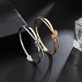 CZ Crystal Bracelet Cross Stainless Steel Bangle Jewelry Gift