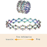 2-in-1 Transformable Ring Bracelet Zircon Twist Rings for Women
