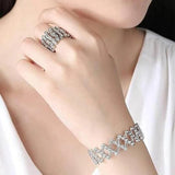 2-in-1 Transformable Ring Bracelet Zircon Twist Rings for Women