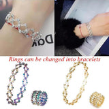 2-in-1 Transformable Ring Bracelet Zircon Twist Rings for Women