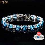 Pera Crystal Tennis Bangles for Women - Silver Cubic Zirconia Bracelet