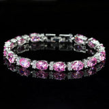 Pera Crystal Tennis Bangles for Women - Silver Cubic Zirconia Bracelet